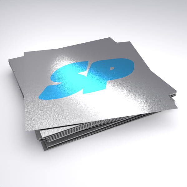 Etiquetas con efecto metálico